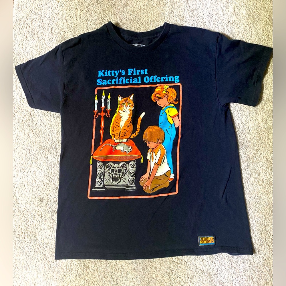 Steven Rhodes “Kitty’s First Offering” Men’s Shirt Size L